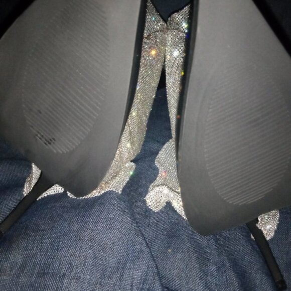 AZALEA WANG " TAKE COVER " EMBELLISHED STILETTO BOOT / BLACK  (BRAND NEW !!!! - Picture 9 of 10